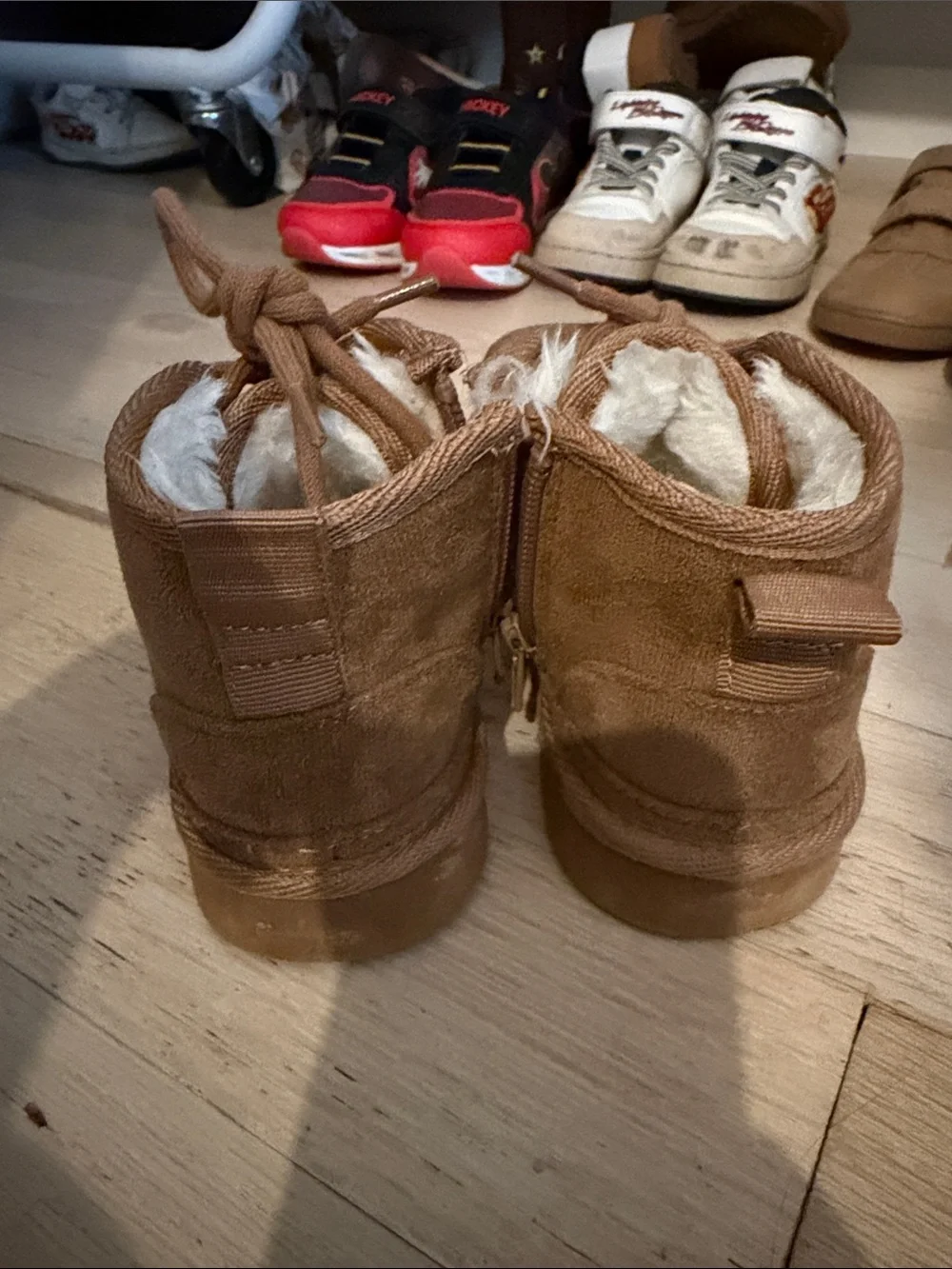 Cozy Brown Suede Shearling Lined Lace-Up Boots
